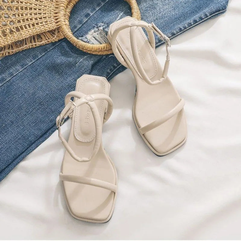 Square Toe Ankle Strap Sandals