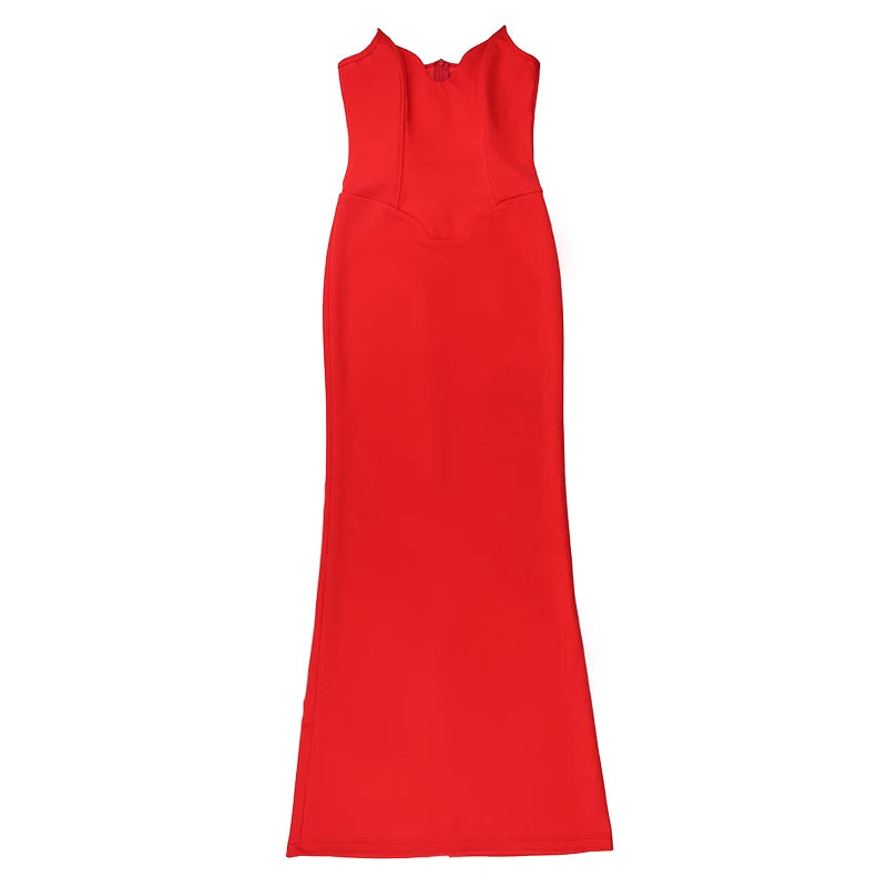 Women's Mermaid Corset Backless Midi Dress | Fitted Evening Dress