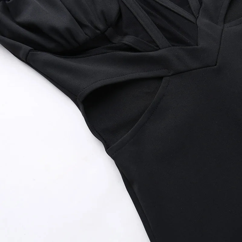 Women's Sheer Corset Spaghetti Strap Backless Maxi Dress